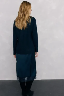 Pedro del Hierro Vestido de punto lencero Azul Clearance