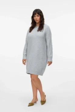 Vero Moda Curve Vestido de punto manga larga talla grande Gris Clearance