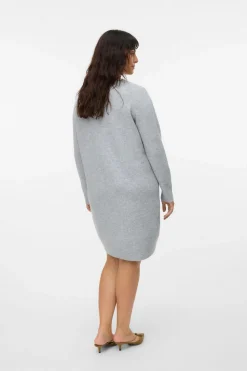 Vero Moda Curve Vestido de punto manga larga talla grande Gris Clearance