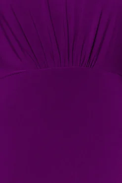 Trendyol Vestido de punto midi con hombro descubierto morado/lila Discount
