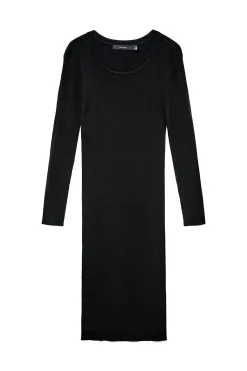 Vero Moda Vestido de punto midi de manga larga Negro Outlet