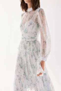 TFP by Tamara Falcó Vestido de volantes Turquesa Online