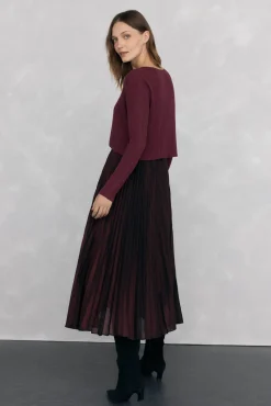 Pedro del Hierro Vestido dos piezas brillo Burdeos Sale