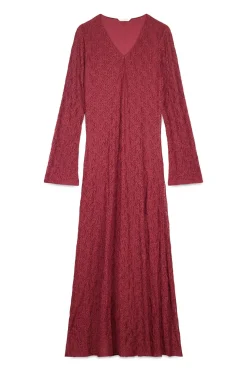 Slowlove Vestido encaje manga larga Vino Online