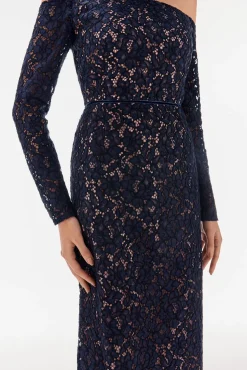 TFP by Tamara Falcó Vestido encaje manga larga Azul Outlet