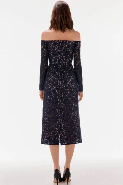 TFP by Tamara Falcó Vestido encaje manga larga Azul Outlet