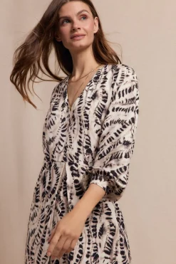 Slowlove Vestido estampado pliegue Marfil Online