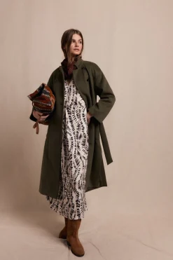 Slowlove Vestido estampado pliegue Marfil Online