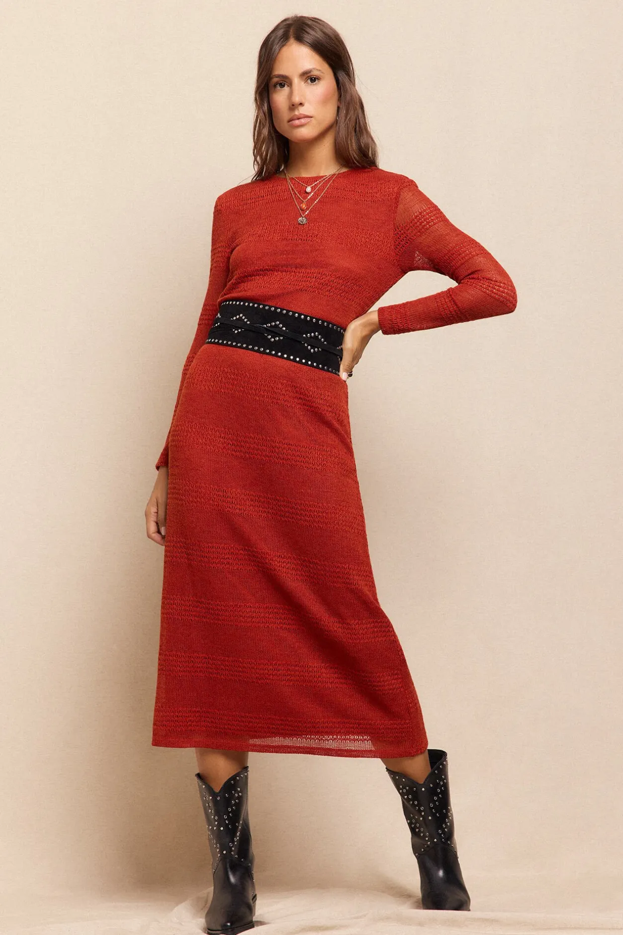 Slowlove Vestido estructura rústica Naranja Discount