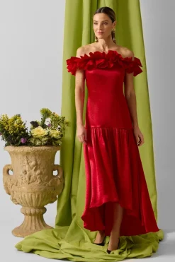 Silbon Vestido event collection volante Rojo Clearance