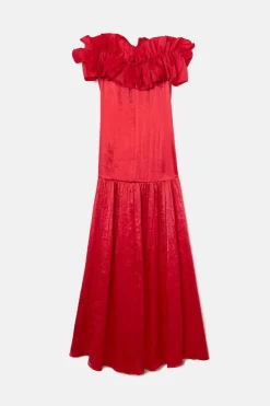 Silbon Vestido event collection volante Rojo Clearance
