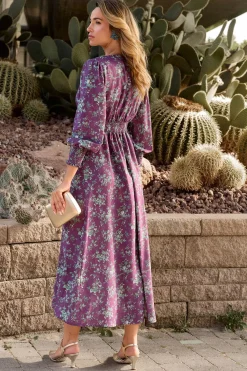 Polín Et Moi Vestido flores morado Lila Clearance