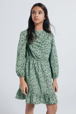 Springfield Kids Vestido flores niña verde New