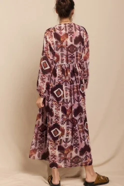 Slowlove Vestido fluido estampado bordado Multicolor Clearance