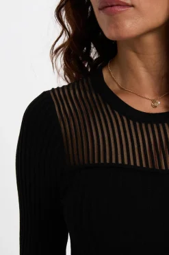 Morgan Vestido largo calado Negro Discount