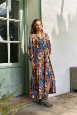 Jaase Vestido largo catalonia estampado tierra Multicolor Clearance