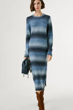 Pepe Jeans Vestido Largo Con Efecto Degradado azul Online