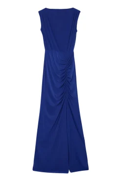 Trendyol Vestido largo drapeado azul Hot