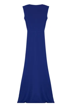 Trendyol Vestido largo drapeado azul Hot