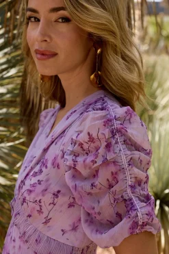 Polín Et Moi Vestido largo estampado Lila Clearance