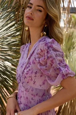 Polín Et Moi Vestido largo estampado Lila Clearance