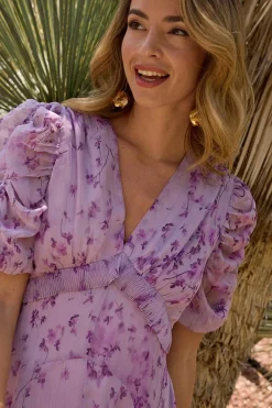 Polín Et Moi Vestido largo estampado Lila Clearance