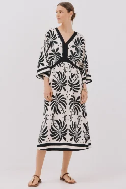 Cortefiel Vestido largo estampado Multicolor Discount