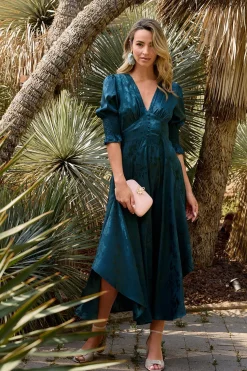 Polín Et Moi Vestido largo estampado Azul Discount