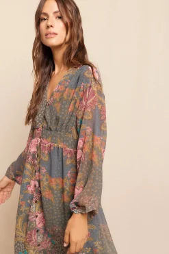 Slowlove Vestido largo estampado Estampado verde Best