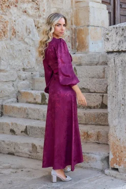 Polín Et Moi Vestido largo estampado Vino Online