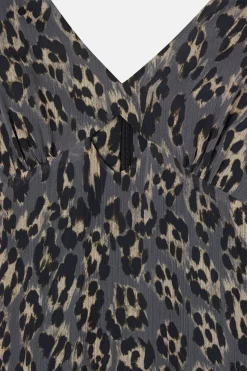 Silbon Vestido largo estampado animal print Estampado azul Sale