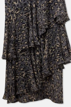 Silbon Vestido largo estampado animal print Estampado azul Sale