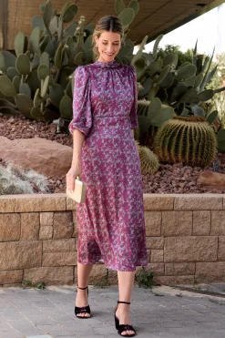 Polín Et Moi Vestido largo estampado MIN Morado Outlet