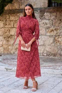 Polín Et Moi Vestido largo flores Rojo Sale