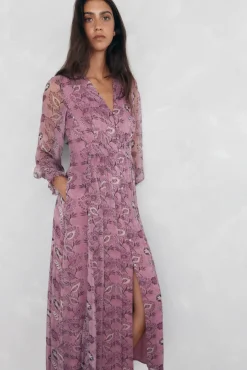 Pedro del Hierro Vestido largo fluido Morado