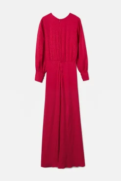 Silbon Vestido largo nudo jacquard Rojo Sale