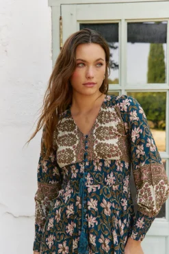 Jaase Vestido largo Sabrina estampado monarch Estampado azul Clearance