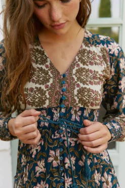 Jaase Vestido largo Sabrina estampado monarch Estampado azul Clearance