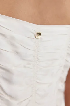 Pedro del Hierro Vestido lencero detalle frunces Beige Discount