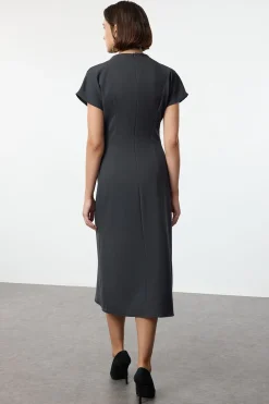 Trendyol Vestido midi gris Clearance