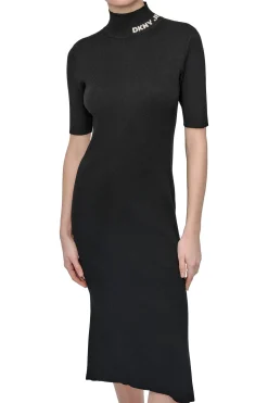 DKNY Vestido midi negro Sale