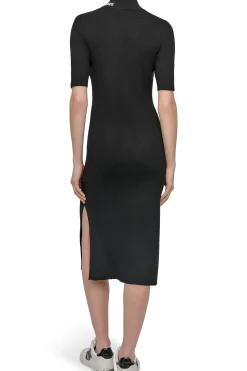 DKNY Vestido midi negro Sale