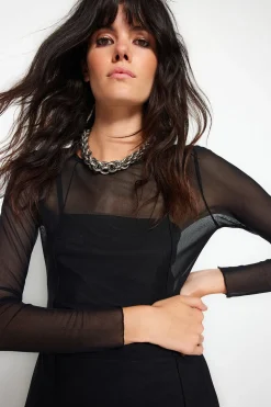 Trendyol Vestido midi ajustado negro Online