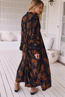 Jaase Vestido midi Boheme estampado milan Estampado marr&oacute;n Best