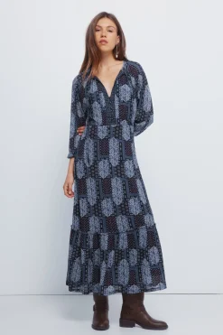 Springfield Vestido midi boho azul