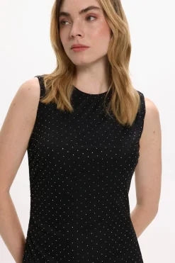 Vila Vestido midi con brillos Negro Best