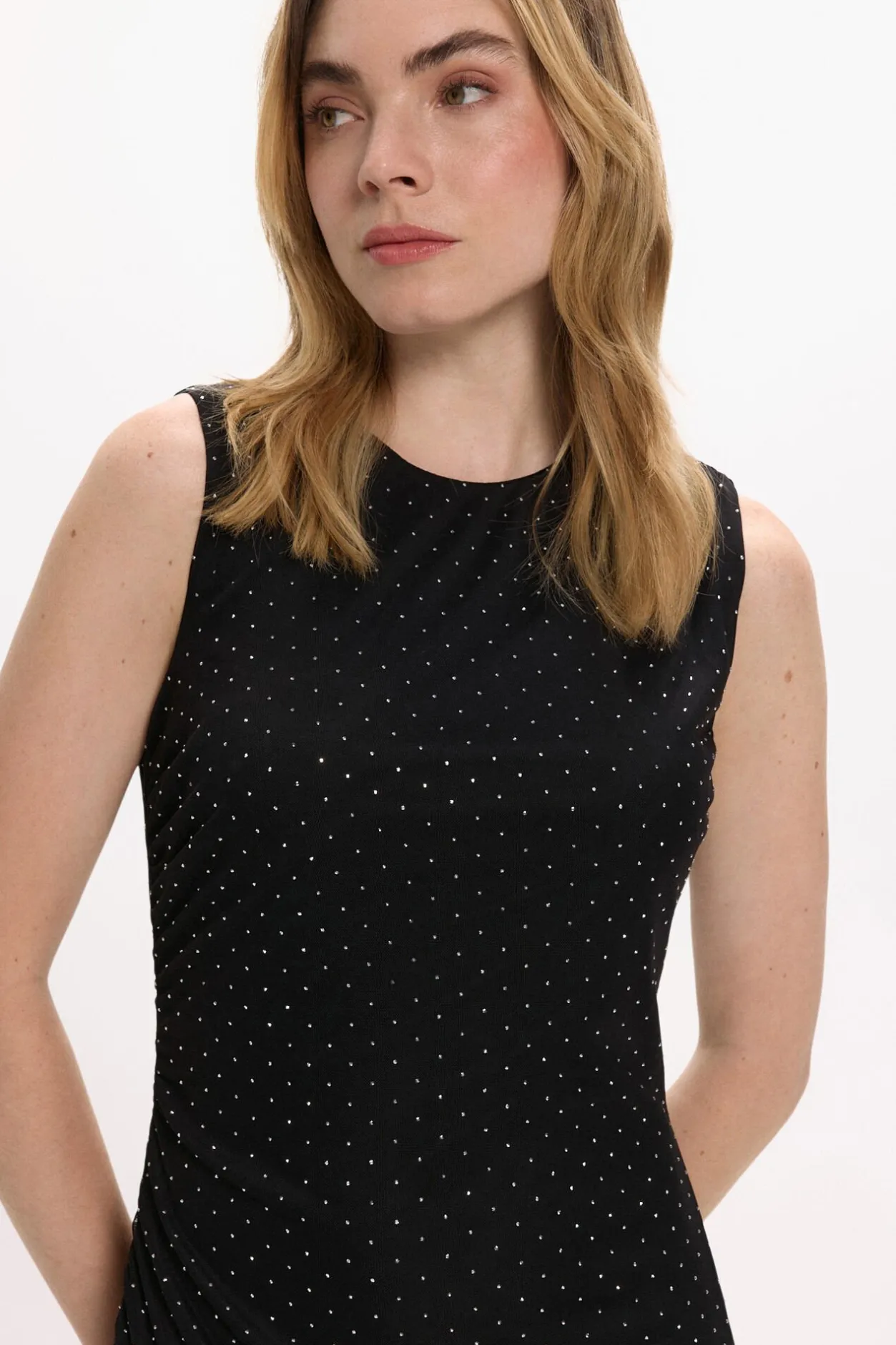 Vila Vestido midi con brillos Negro Best