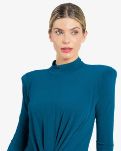 Cuplé Vestido midi con nudo frontal Azul Best