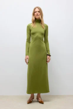 Vero Moda Vestido midi cuello subido Verde oscuro Sale