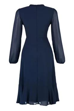 Trendyol Vestido midi de cuellto alto azul New
